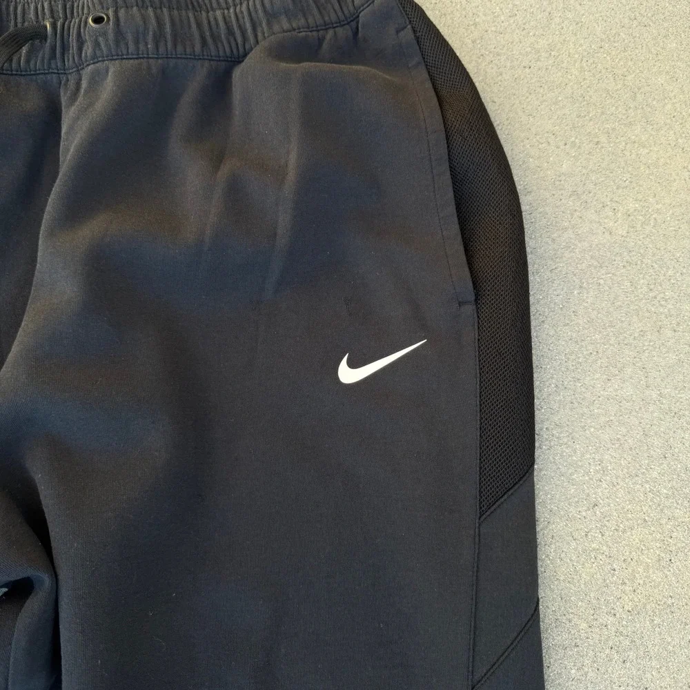 Nike Dri-FIT Mens Training Pants Black Mesh Panel Joggers XXL